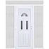 Műanyag bejárati ajtó 200x240 balos Miami 3 üveges felül+oldalvilágítóval 5 kamrás fehér