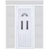 Műanyag bejárati ajtó 200x240 jobbos Miami 3 üveges felül+oldalvilágítóval 5 kamrás fehér