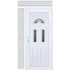 Műanyag bejárati ajtó 130x240 jobbos Miami 3 üveges 3 rétegű üveggel extra vastag hőszigetelt panellal felül+oldalvilágítóval 5 kamrás fehér