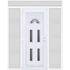Műanyag bejárati ajtó 200x240 balos Miami 5 üveges felül+oldalvilágítóval 5 kamrás fehér