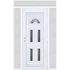 Műanyag bejárati ajtó 160x240 jobbos Miami 5 üveges 3 rétegű üveggel extra vastag hőszigetelt panellal felül+oldalvilágítóval 5 kamrás fehér
