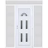 Műanyag bejárati ajtó 200x240 jobbos Miami 5 üveges 3 rétegű üveggel extra vastag hőszigetelt panellal felül+oldalvilágítóval 5 kamrás fehér