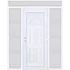 Műanyag bejárati ajtó 200x240 jobbos Miami tömör felül+oldalvilágítóval 5 kamrás fehér