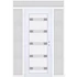 Műanyag bejárati ajtó 180x240 balos Sarasota 5 üveges Aluminium rátétes felül+oldalvilágítóval 5 kamrás fehér