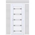 Műanyag bejárati ajtó 180x240 jobbos Sarasota 5 üveges Aluminium rátétes felül+oldalvilágítóval 5 kamrás fehér