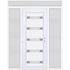 Műanyag bejárati ajtó 200x240 balos Sarasota 5 üveges Aluminium rátétes felül+oldalvilágítóval 5 kamrás fehér