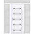 Műanyag bejárati ajtó 200x240 jobbos Sarasota 5 üveges Aluminium rátétes felül+oldalvilágítóval 5 kamrás fehér