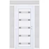 Műanyag bejárati ajtó 160x240 balos Sarasota 5 üveges 3 rétegű üveggel extra vastag hőszigetelt panellal felül+oldalvilágítóval 5 kamrás fehér
