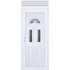 Műanyag bejárati ajtó 100x240 jobbos Miami 3 üveges felülvilágítóval 5 kamrás fehér