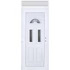 Műanyag bejárati ajtó 100x240 balos Miami 3 üveges 3 rétegű üveggel extra vastag hőszigetelt panellal felülvilágítóval 5 kamrás fehér