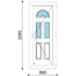 Műanyag bejárati ajtó 90x210 jobbos Miami 3 üveges 5 kamrás fehér