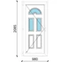 Műanyag bejárati ajtó 100x210 balos Miami 3 üveges 3 rétegű üveggel extra vastag hőszigetelt panellal 5 kamrás fehér