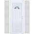 Műanyag bejárati ajtó 180x210 balos Miami 1 üveges 3 rétegű üveggel extra vastag hőszigetelt panellal oldalvilágítóval 5 kamrás fehér