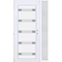 Műanyag bejárati ajtó 130x210 balos Sarasota 5 üveges Aluminium rátétes oldalvilágítóval 5 kamrás fehér
