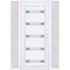 Műanyag bejárati ajtó 160x210 balos Sarasota 5 üveges Aluminium rátétes oldalvilágítóval 5 kamrás fehér